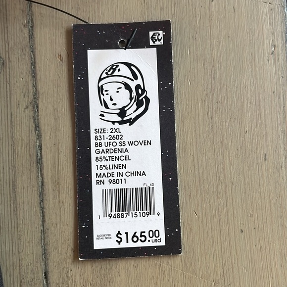 NWT. Billionaire Boys Club UFO Gardenia Button Down Short Sleeve Shirt Size XXL - Picture 9 of 13